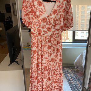 AQUA Floral Print Midi Dress